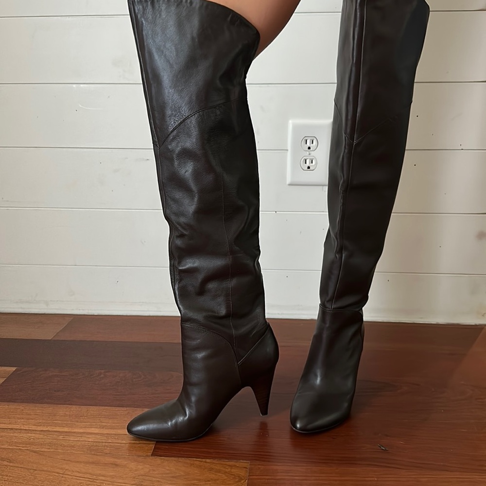Guess Brown Over the Knee Black Boots, Size 7